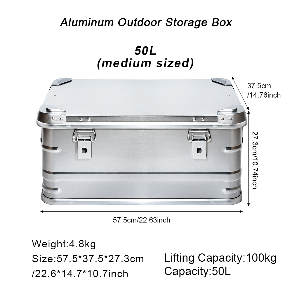 Camping Cooking Box - Kotak penyimpan Aksesori mendaki, 80L aluminium