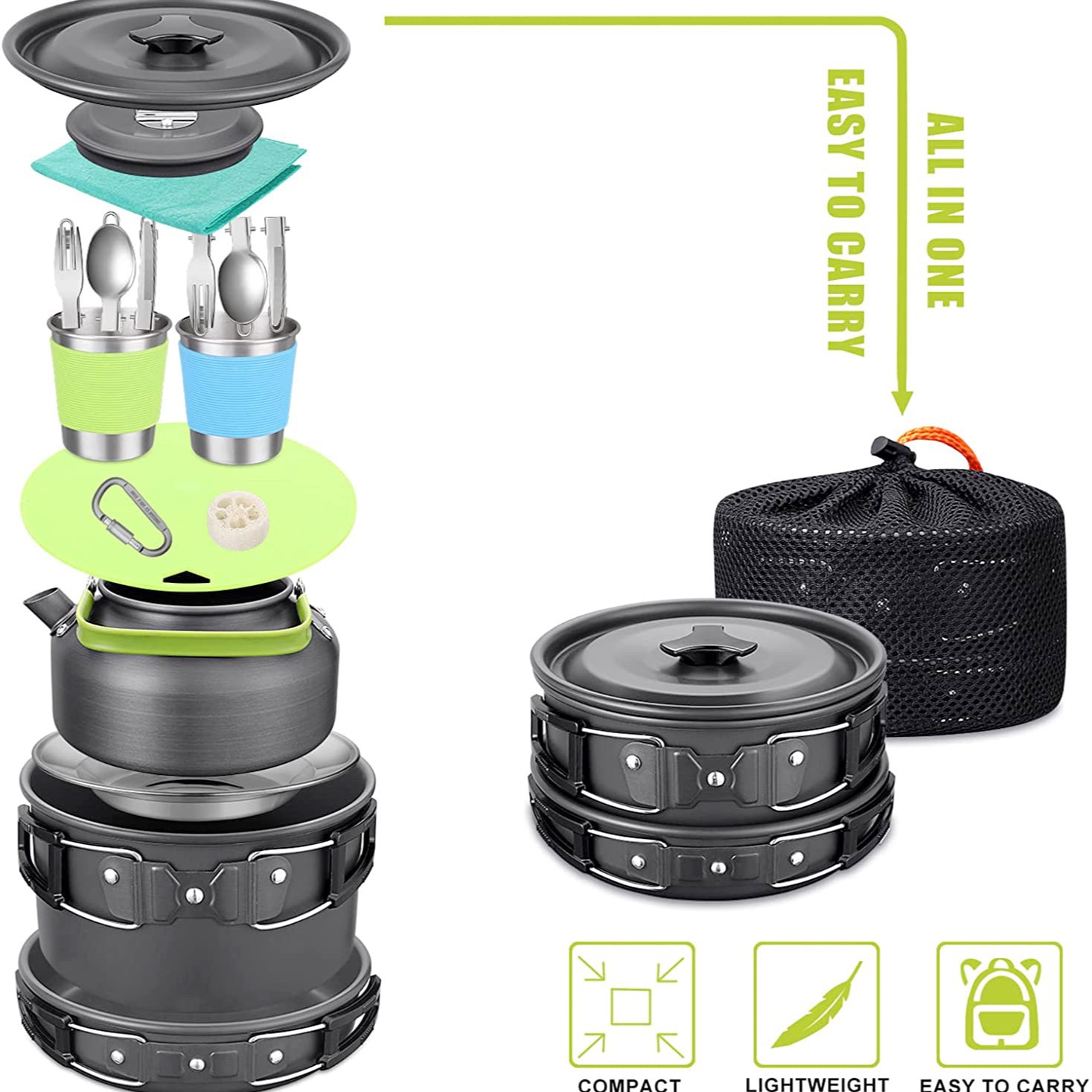 Camping Cooking Gear Set - Set Peralatan Masak Camping Outdoor dengan