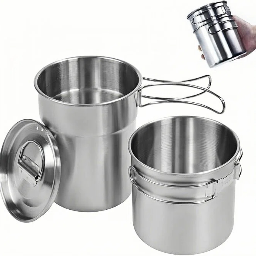 Camping Outdoor Cooking Set - Cangkir Lipat untuk Berkemah, Mug, Panci,