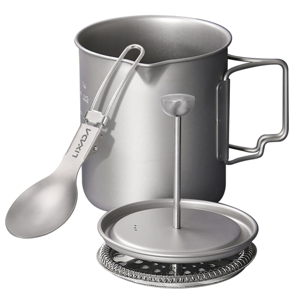 Camping Cooking Cylinder - Lixada cangkir kopi Titanium 750ml, panci