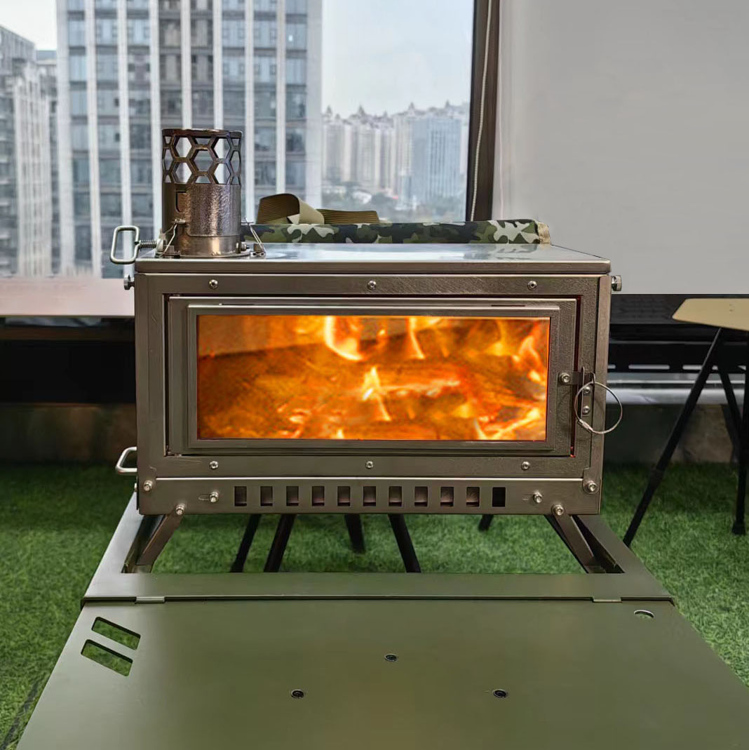 Camping Cooking Grate - Kompor Kayu Lipat Portabel, Pemanas Kayu,