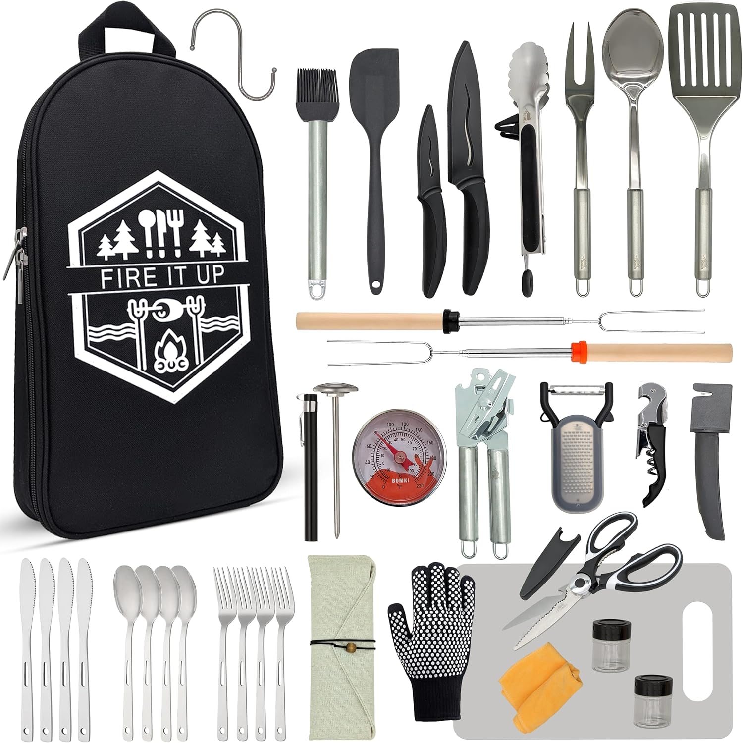 Camping Cooking Essentials Kit - Peralatan Memasak BBQ untuk Berkemah -