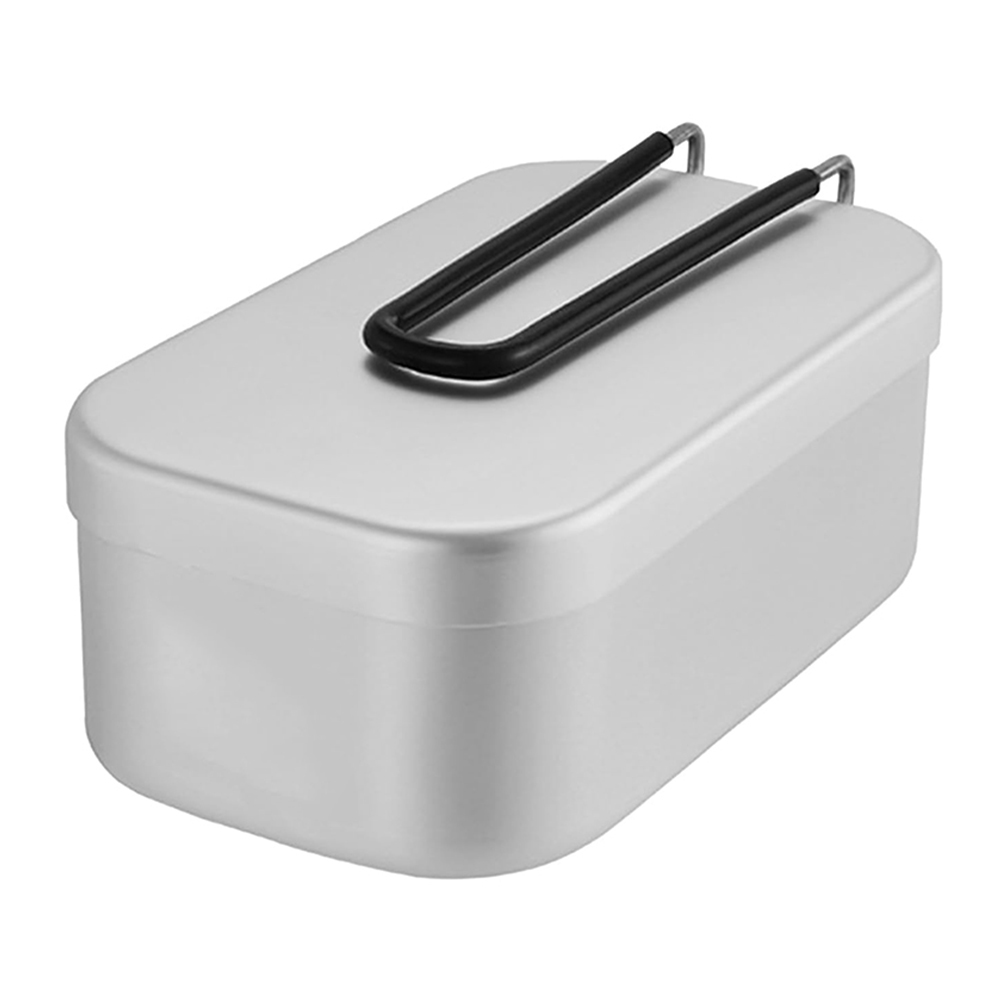 Camping Outdoor Cooking Set - Kotak makan siang aluminium 800ML, peralatan
