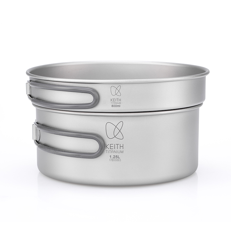 Camping Cooking Kitchen Set - KEITH Set Peralatan Masak Titanium Murni