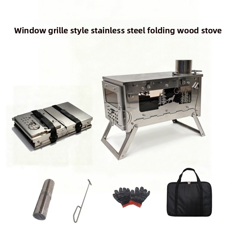 Camping Cooking Grate - Kompor Kayu Lipat Portabel dari Baja