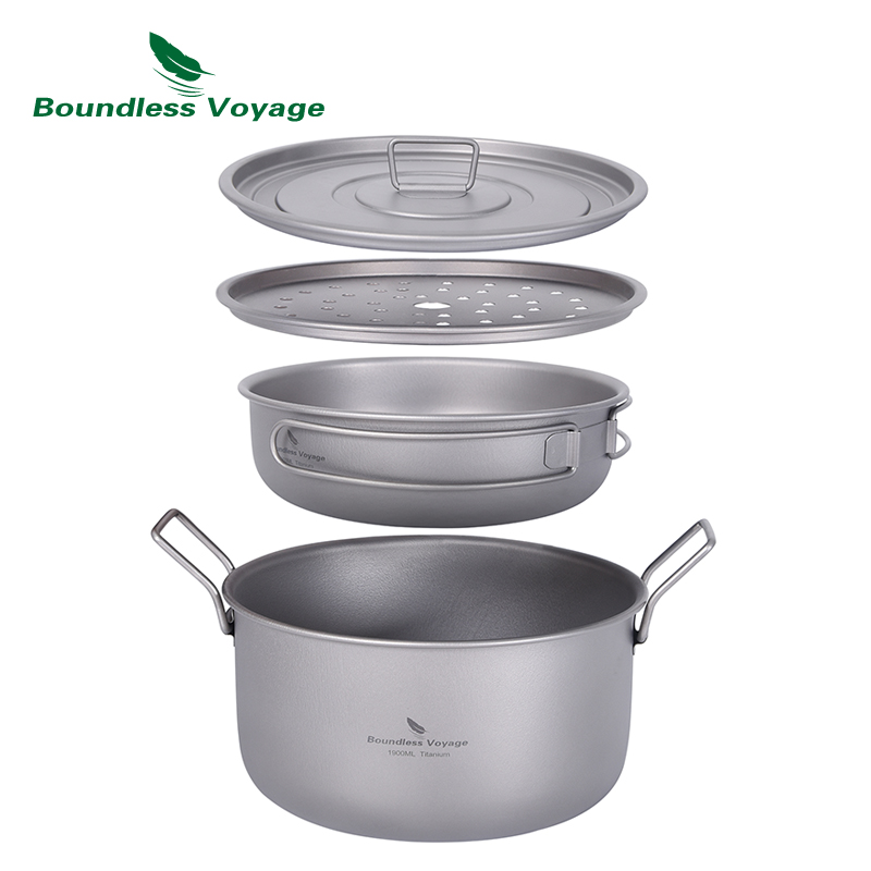 Camping Cooking Tool Set - Boundless Voyage panci masak berkemah multifungsi