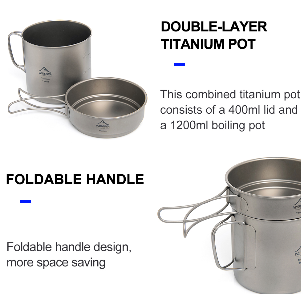 Widesea Panci Berkemah Titaniu - Camping Cooking Tool Set ulasan dan harga