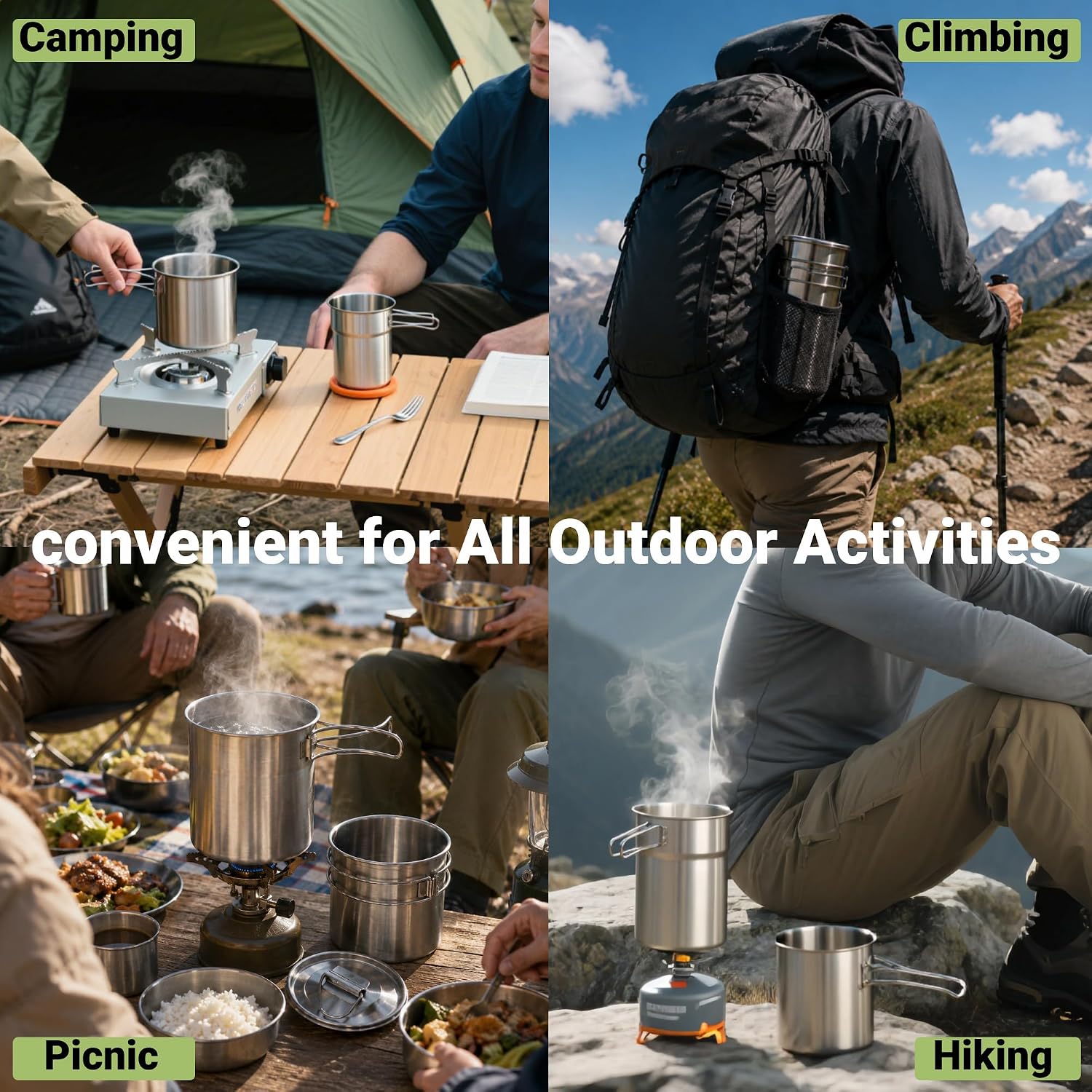 Cangkir Lipat untuk Berkemah,  - Camping Outdoor Cooking Set ulasan dan harga