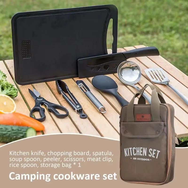 8 Buah Set Peralatan Masak Dap - Camping Outdoor Cooking Set ulasan dan harga