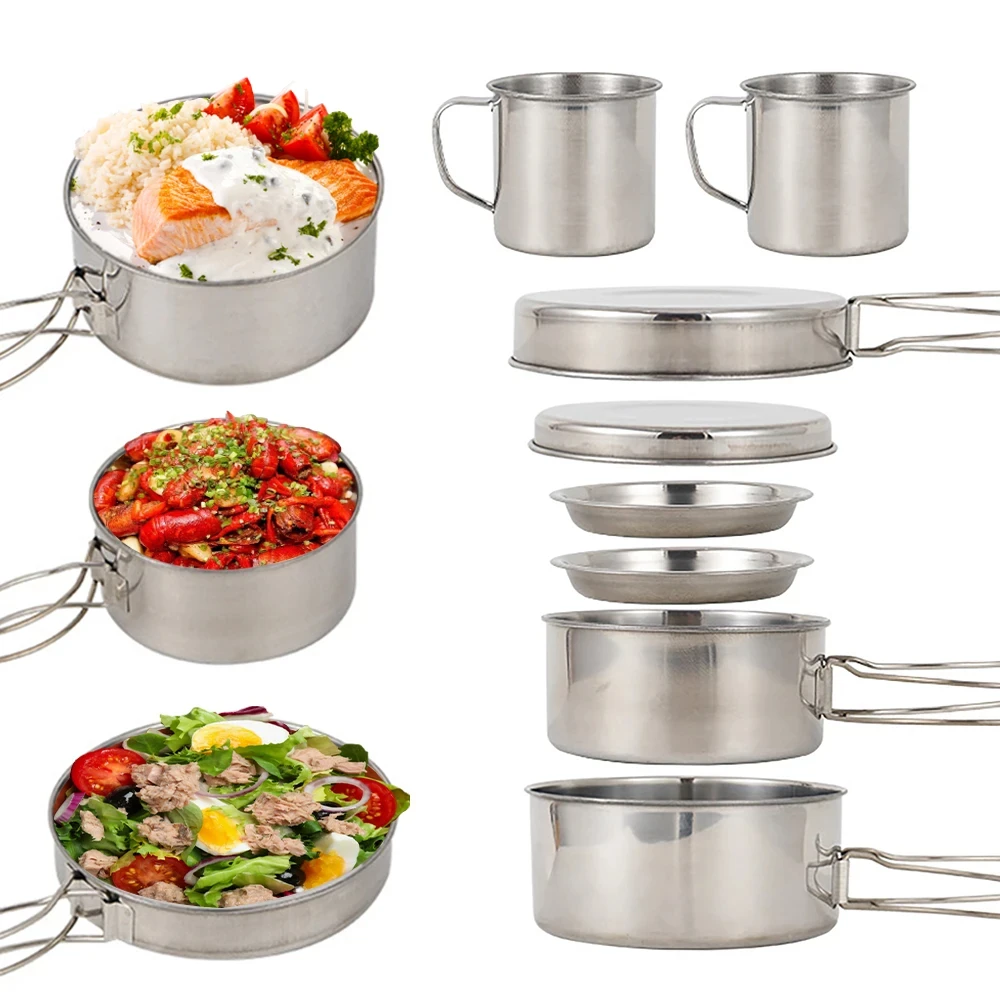 8pcs/Set Peralatan Memasak Cam - Camping Cooking And Cutlery Set ulasan dan harga