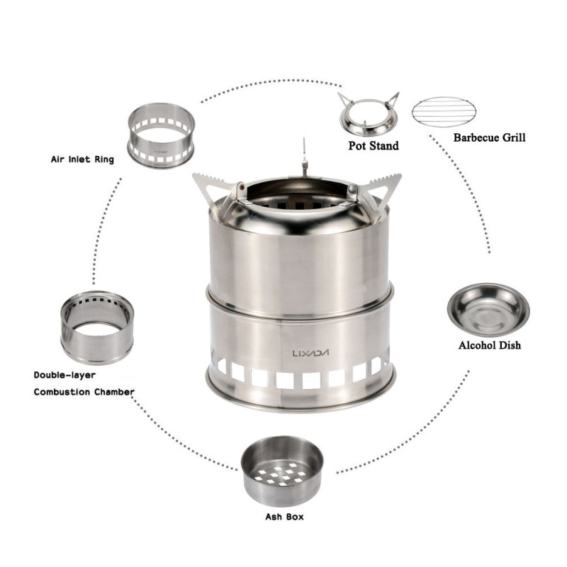 Lixada kompor kayu Stainless S - Camping Cooking Grate ulasan dan harga