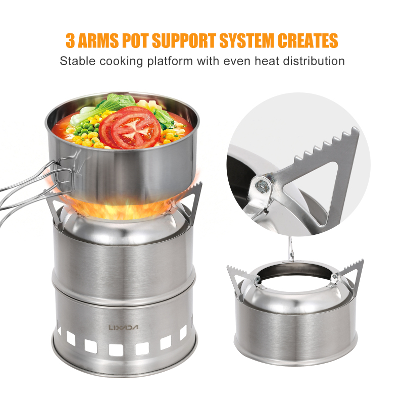 Lixada kompor kayu Stainless S - Camping Cooking Grate ulasan dan harga
