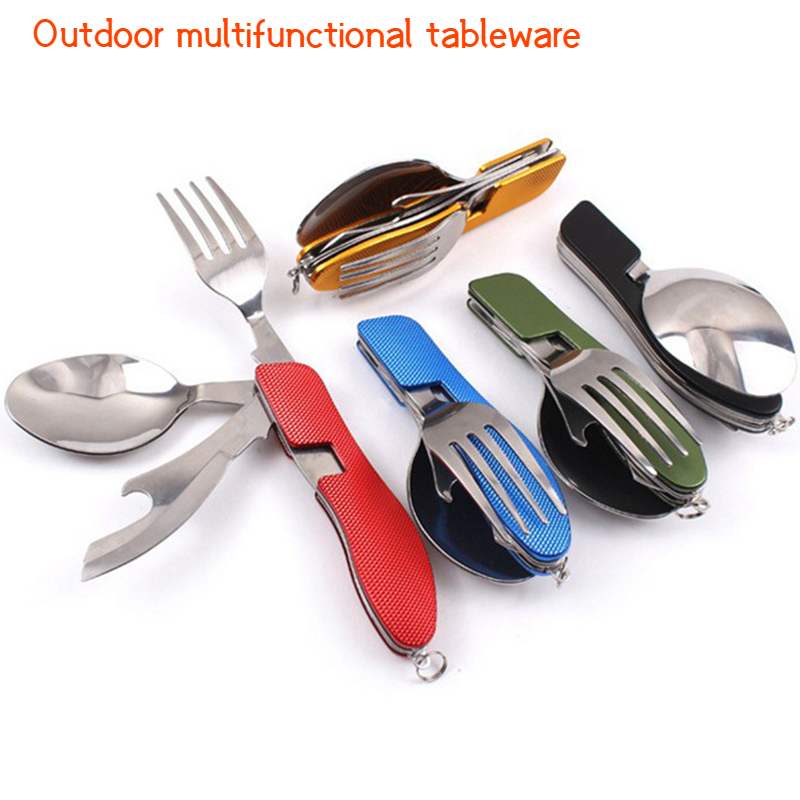 Alat makan Stainless Steel 4 I - Camping Cooking Tool Set ulasan dan harga