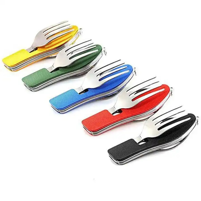 Alat makan Stainless Steel 4 I - Camping Cooking Tool Set ulasan dan harga